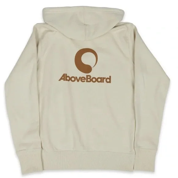 Organic Cotton Blend Women’s Hoodie Zip Up Cream AboveBoard NWT - Picture 3 of 8